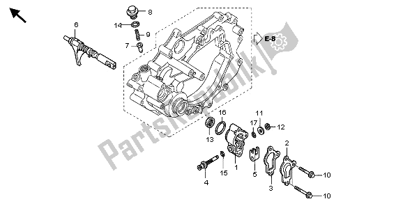 Alle onderdelen voor de Schakelvork van de Honda TRX 400 FA Fourtrax Rancher AT 2006