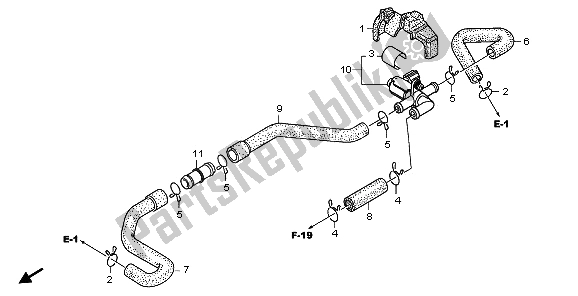 All parts for the Air Injection Valve of the Honda XL 700 VA Transalp 2009