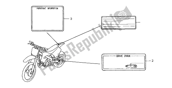 Tutte le parti per il Etichetta Di Avvertenza del Honda CR 125R 2001