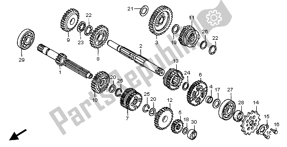 All parts for the Transmission of the Honda CR 80 RB LW 1996