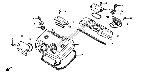 Alle onderdelen voor de Kleppendeksel van de Honda VT 600C 1994