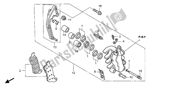 All parts for the L. Front Brake Caliper of the Honda CBF 1000T 2007