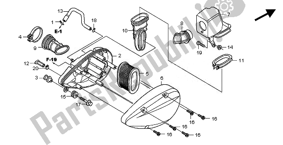 All parts for the Air Cleaner of the Honda VT 750C2B 2010