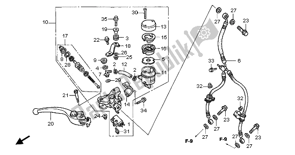 Todas las partes para Fr. Cilindro Maestro Del Freno de Honda CBR 900 RR 2003