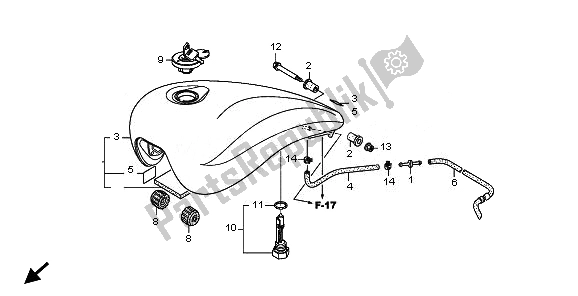 Todas las partes para Depósito De Combustible de Honda VT 1300 CXA 2010