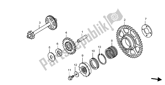 All parts for the Starting Clutch of the Honda CBR 600 RR 2009