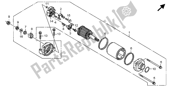 Tutte le parti per il Motore Di Avviamento del Honda CB 600F3A Hornet 2009