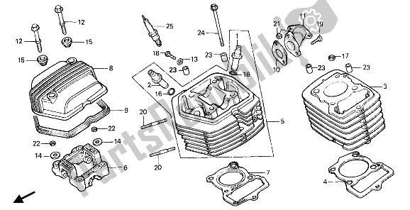 Todas as partes de Cabeça Do Cilindro E Cilindro do Honda XR 80R 1992