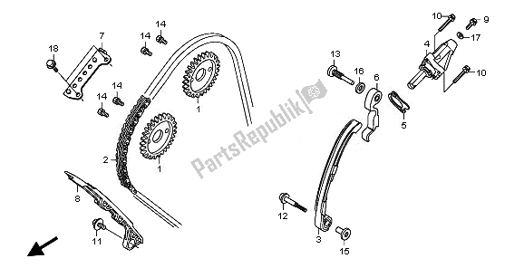 Alle onderdelen voor de Nokkenketting & Spanner van de Honda CB 600F Hornet 2008