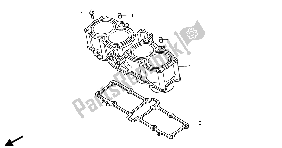 Alle onderdelen voor de Cilinder van de Honda CB 1300A 2005