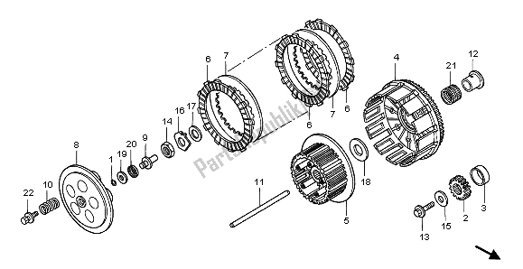 Todas as partes de Embreagem do Honda CR 125R 2000