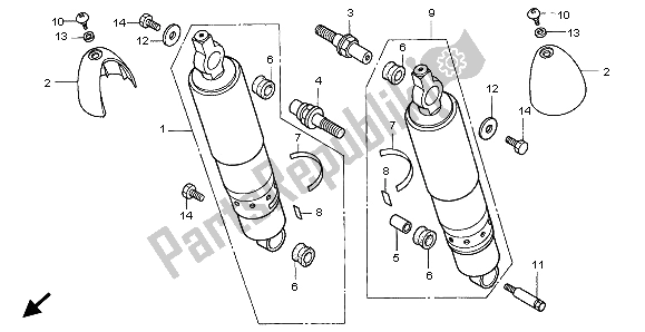 Todas las partes para Cojín Trasero de Honda VT 1100C3 1998