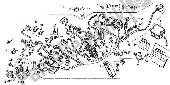 All parts for the Wire Harness of the Honda NC 700 XA 2013