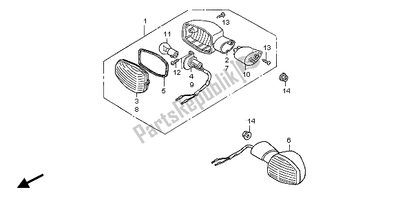 All parts for the Winker of the Honda CBF 600 NA 2007