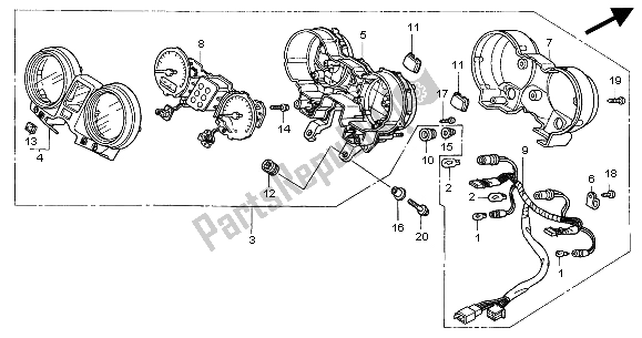 All parts for the Meter (mph) of the Honda CBF 600N 2004