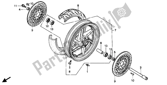 Todas las partes para Rueda Delantera de Honda VFR 400R3 1991