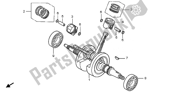 Todas as partes de Virabrequim E Pistão do Honda XL 125V 2008