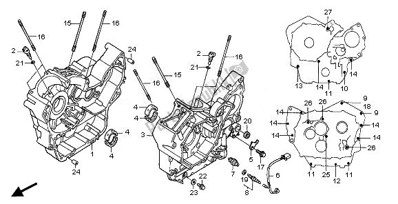 All parts for the Crankcase of the Honda NT 700 VA 2010