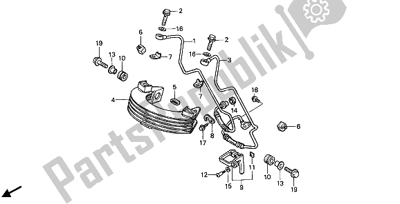 Todas las partes para Enfriador De Aceite de Honda XR 250R 1988