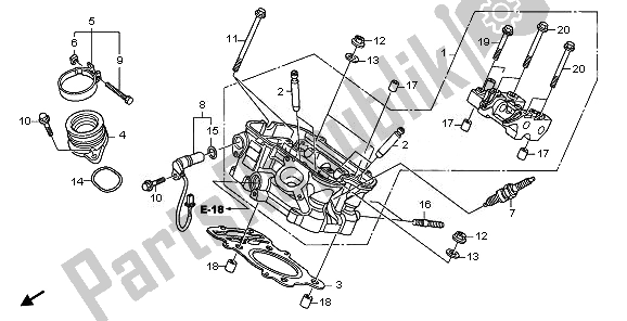 Tutte le parti per il Testata Posteriore del Honda XL 700V Transalp 2008