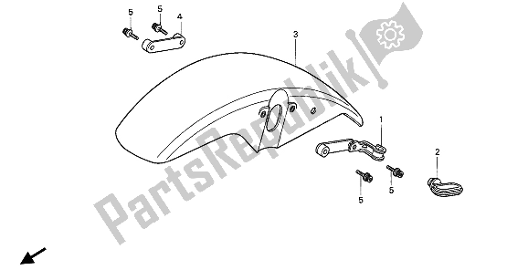 All parts for the Front Fender of the Honda VF 750C 1994