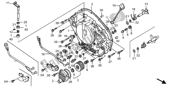 All parts for the Right Crankcase Cover of the Honda TRX 300 EX Sportrax 2003