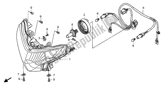 Todas as partes de Farol do Honda CBR 125 RW 2011