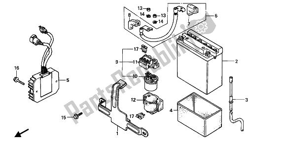 All parts for the Battery of the Honda XRV 750 Africa Twin 1992