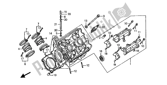 Tutte le parti per il Testata Sinistra del Honda ST 1100 1994