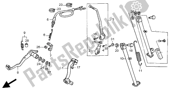 Tutte le parti per il Pedale E Kick Starter del Honda XR 600R 1995