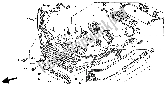 Alle onderdelen voor de Koplamp (eu) van de Honda GL 1500 SE 1998