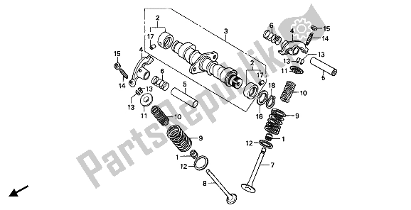 Toutes les pièces pour le Arbre à Cames Et Soupape du Honda CB 250 1992