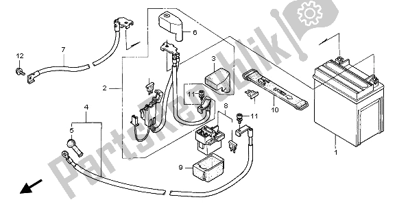 All parts for the Battery of the Honda RVF 750R 1995