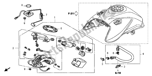 All parts for the Fuel Pump of the Honda CBF 1000 FA 2012