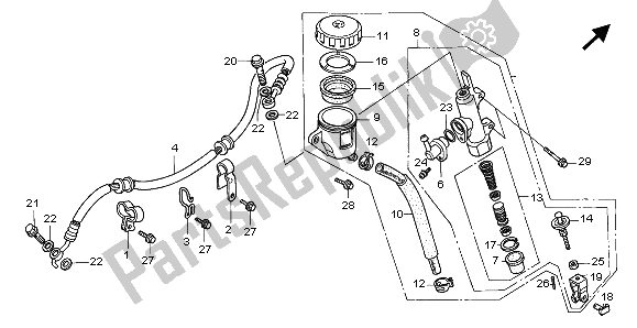 Todas las partes para Cilindro Maestro Del Freno Trasero de Honda CBR 1000F 1995