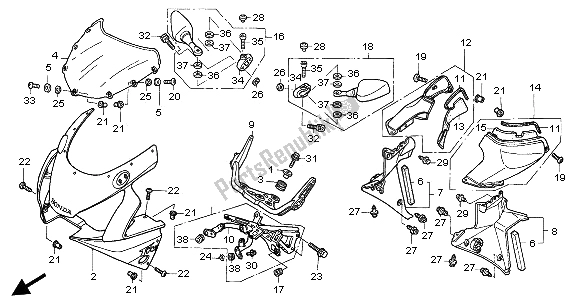 Todas las partes para Capucha Superior de Honda CBR 900 RR 2003
