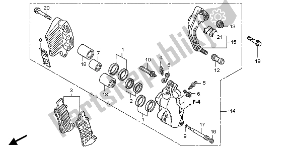 Todas las partes para L. Pinza De Freno Delantero de Honda VTX 1800C1 2006