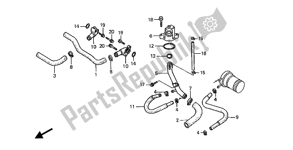 Todas las partes para Tubería De Agua de Honda ST 1100A 1994