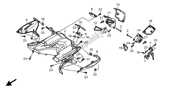 All parts for the Inner Box of the Honda FJS 400A 2011
