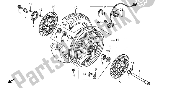 Wszystkie części do Przednie Ko? O Honda GL 1800 2008