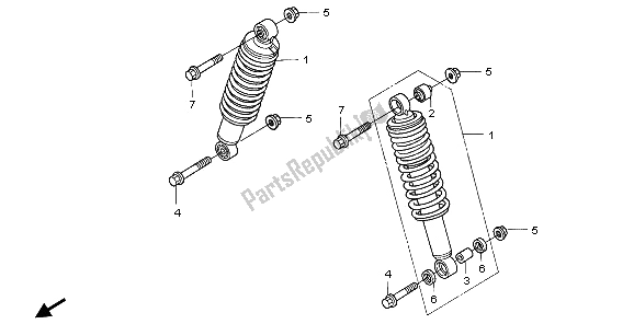 Todas las partes para Cojin Delantero de Honda TRX 400 FA Fourtrax Rancher AT 2006