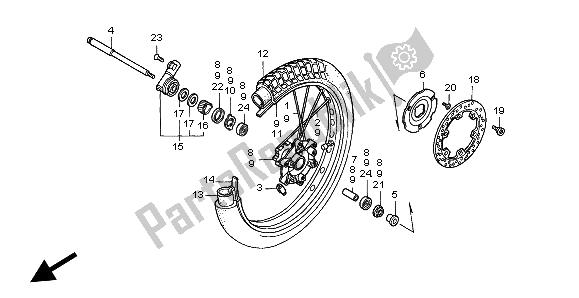 Tutte le parti per il Ruota Anteriore del Honda SLR 650 1998