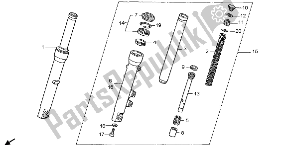 Wszystkie części do Przedni Widelec Honda SH 150 2007