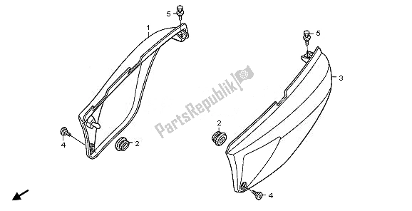 Alle onderdelen voor de Zijdeksel van de Honda XL 125V 2010