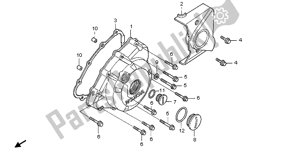 Alle onderdelen voor de Linker Carterdeksel van de Honda CBR 125 RW 2006