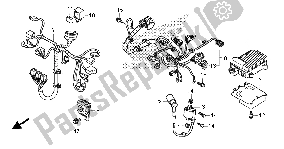 Tutte le parti per il Cablaggio Secondario E Bobina Di Accensione del Honda SH 125A 2013