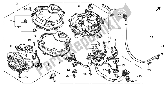 All parts for the Meter (mph) of the Honda PES 125 2011