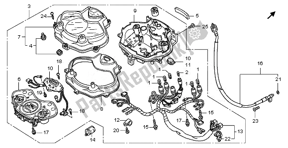 All parts for the Meter (mph) of the Honda PES 125 2011