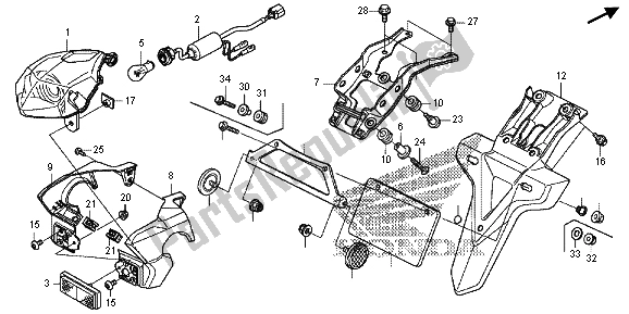 Alle onderdelen voor de Achterlicht van de Honda CRF 250L 2015