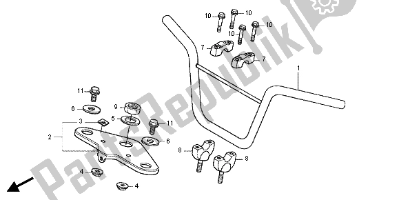 All parts for the Handle Pipe & Top Bridge of the Honda CRF 70F 2012